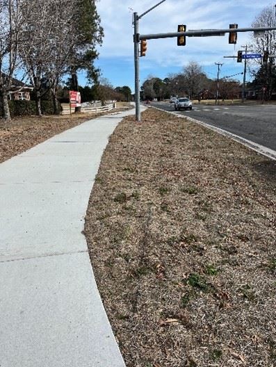 Sidewalk in Chesapeke-Mount Pleasant Road Widening Phase 2