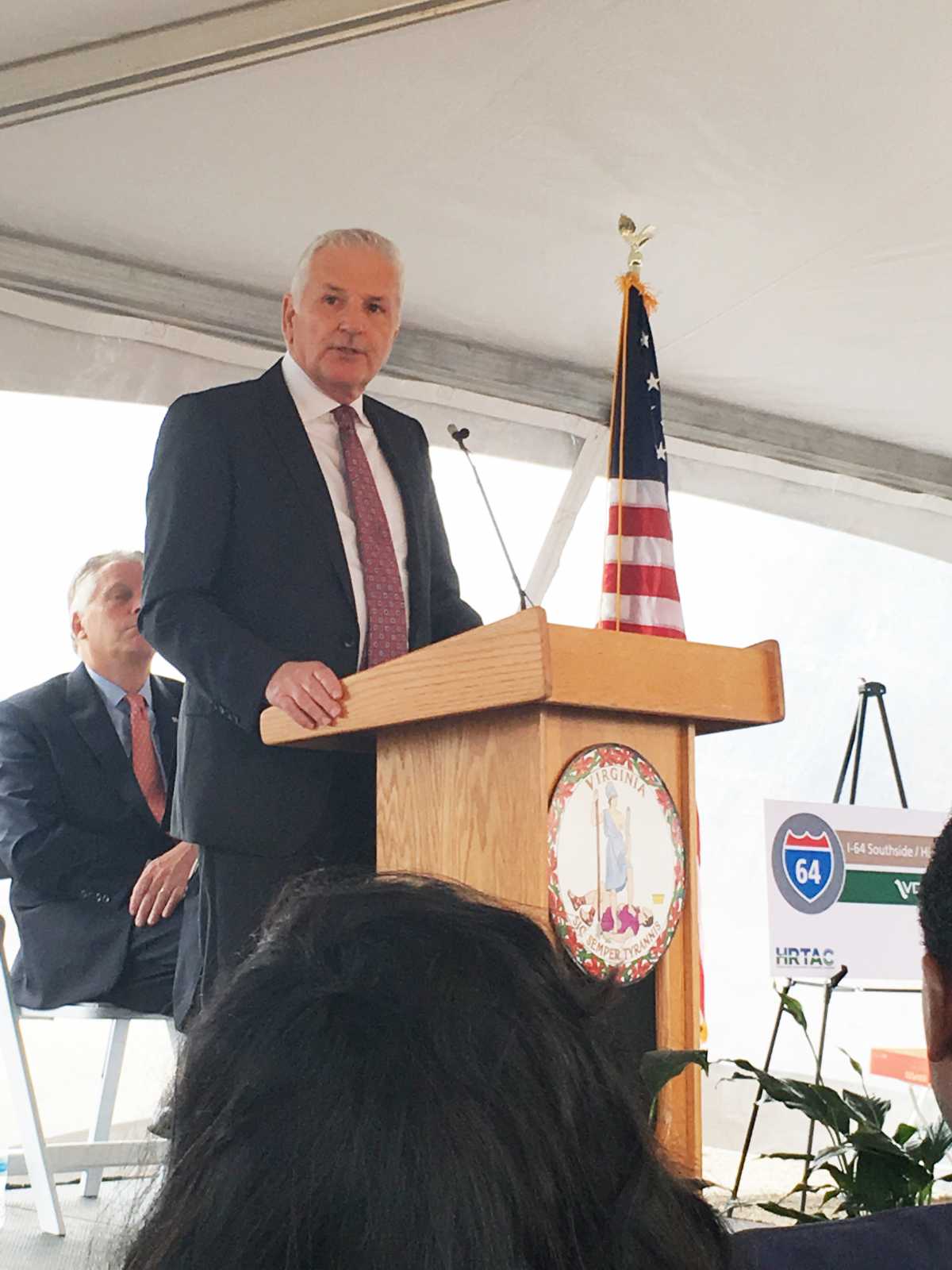 Chesapeake Mayor Speaking at Podium