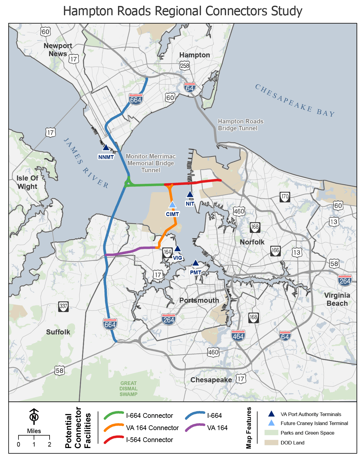 Hampton Roads Regional Connectors Study Map (PDF)
